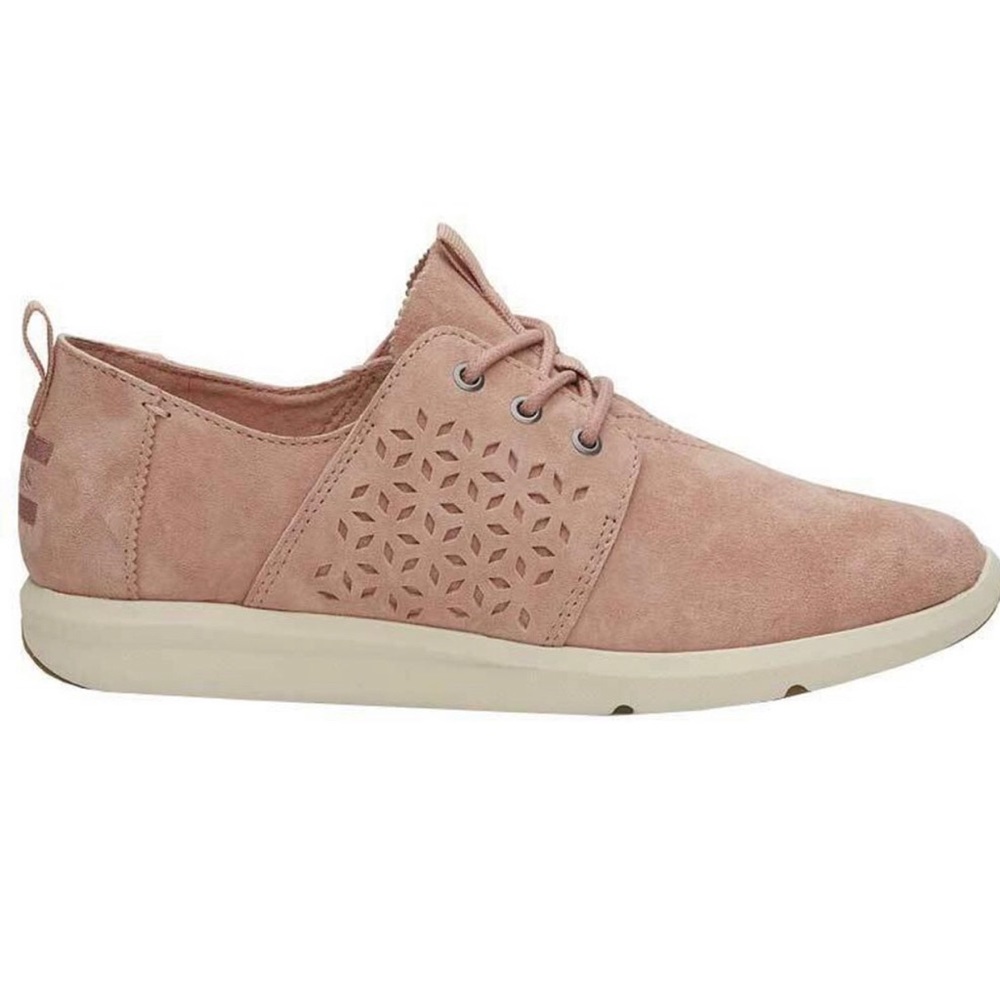 TOMS DEL RAY BLOOM Pink Suede Lace up Sneakers